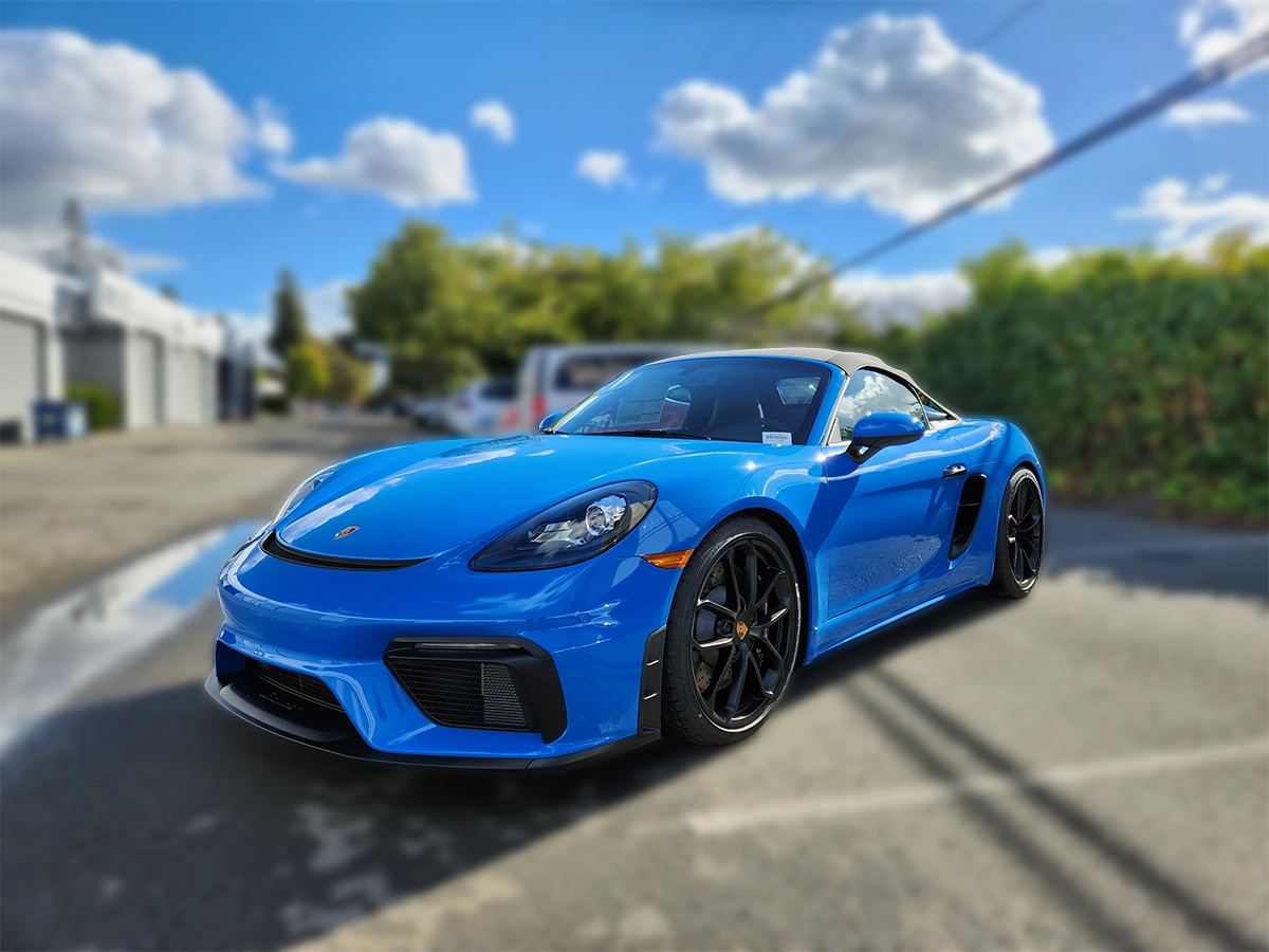 A freshly wrapped car with a clean, glossy finish